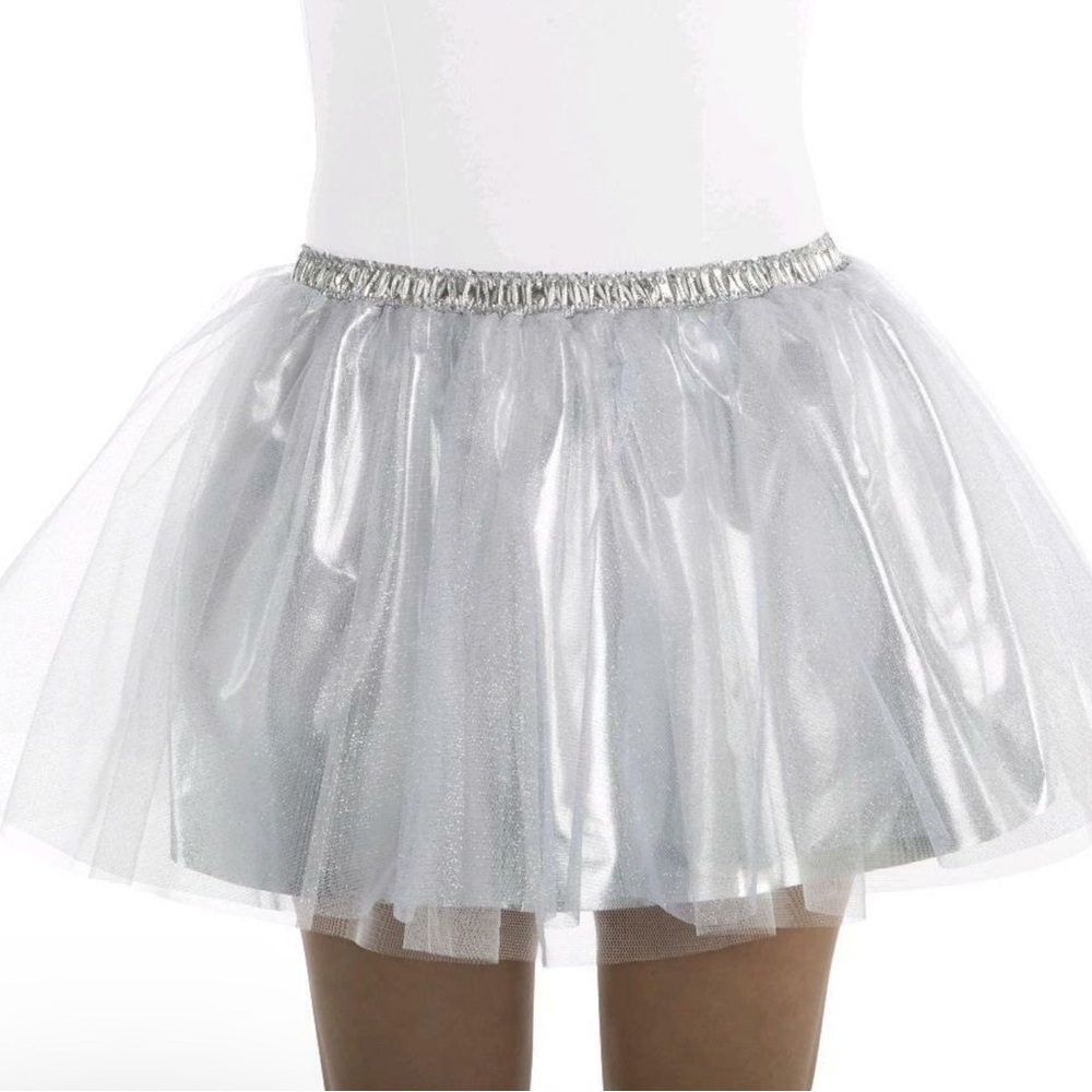 NWT Silver Glitter Layered Mini Tutu Skirt – Women’s Medium Halloween